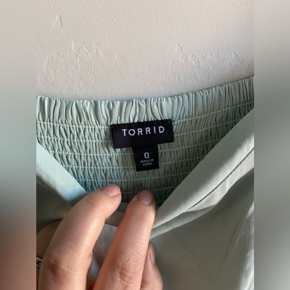 Torrid - Mint Blue Challis Shark bite Skater Dress - Picture 12 of 14